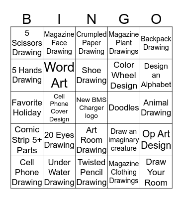 Sketchbook Bingo Card