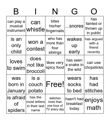 FIND SOMEONE WHO Bingo Card