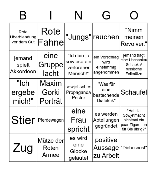 Der Weg ins Leben Bingo Card