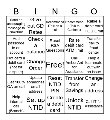 CRC Bingo Card