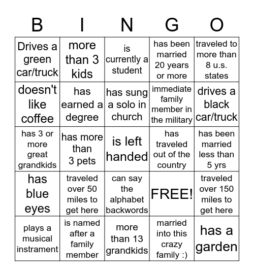 Find someone who.... Bingo Card