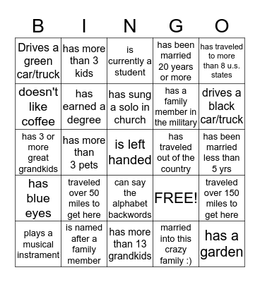 Find someone who.... Bingo Card