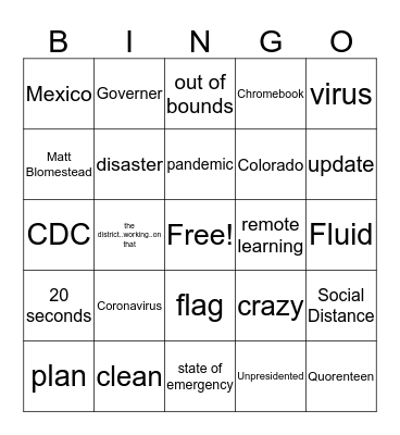 LNE ... and good luck Bingo Card