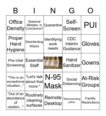 COVID-19 Bingo Card