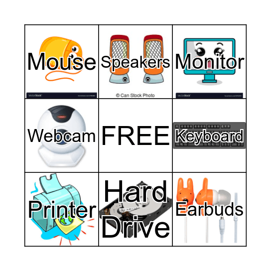 Computre Parts BINGO Card