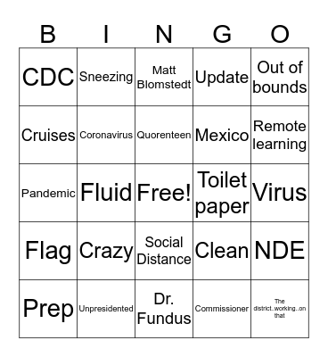 ... and, good luck Bingo Card