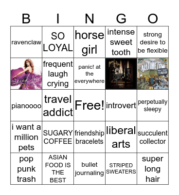 How similar are you to Christine (ultravioletmorninglights)? Bingo Card