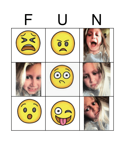 Feelings Bingo Card