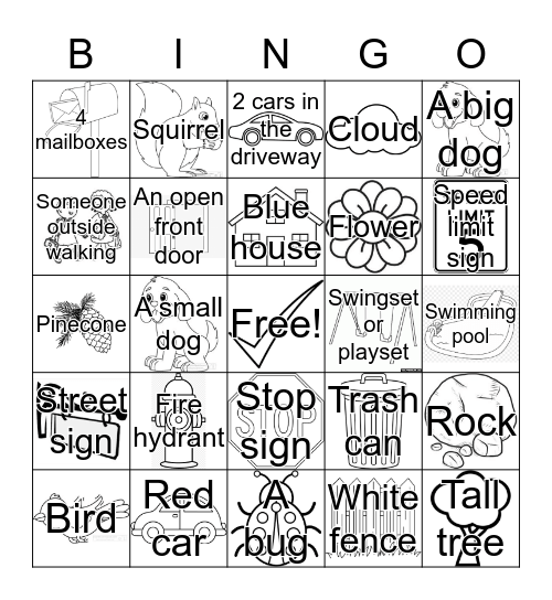 Lowes Neighborhood Scavenger Hunt Bingo Card