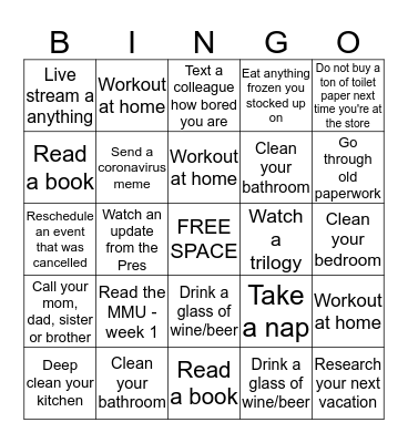 Vacation Bingo! Bingo Card