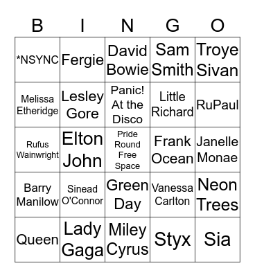 Music Trivia Bingo Card