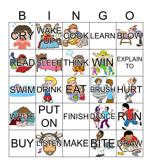 VERBS Bingo Card