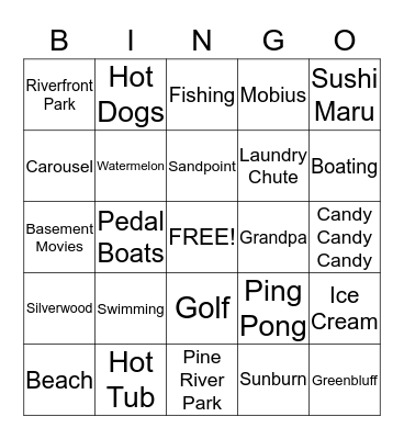 Grandma's House Bingo! Bingo Card