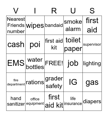 VIRUS OUT BREAK READY? Bingo Card