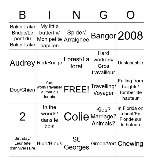 Audrey&Colie's Wedding Bingo Card