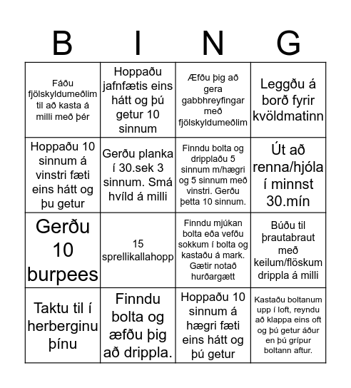 Handbolta bingó Bingo Card