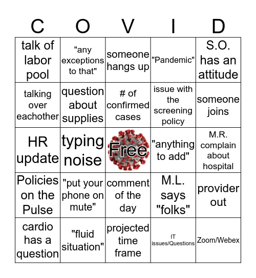 Huddle Bingo Card