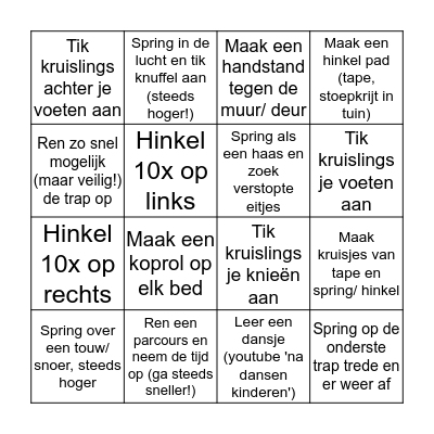Grove Motoriek Bingo Card