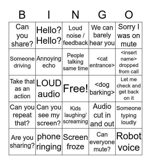 TEAMS BINGO Card