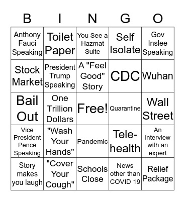 CORONA  BINGO Card