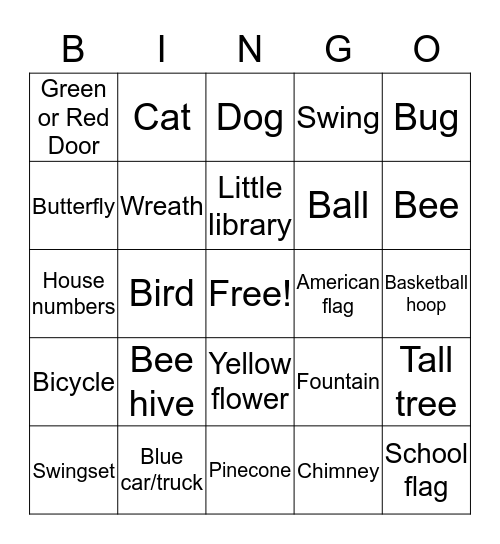 Sherwood Forest Bingo Card