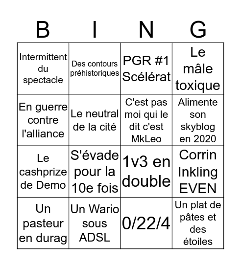 BAW BINGO #1 Bingo Card