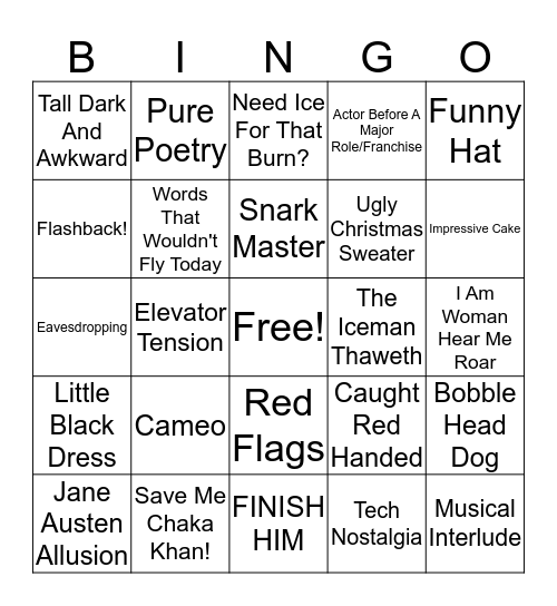 Bridget Jones' Bingo Card