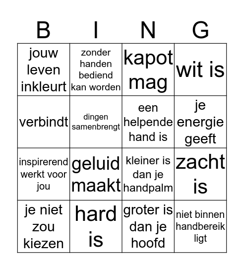 Ga op zoek naar materiaal dat Bingo Card