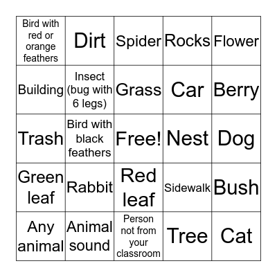 Ecosystem BINGO Card