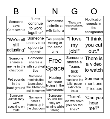 Hales/Macey CF 3.18.20 Bingo Card