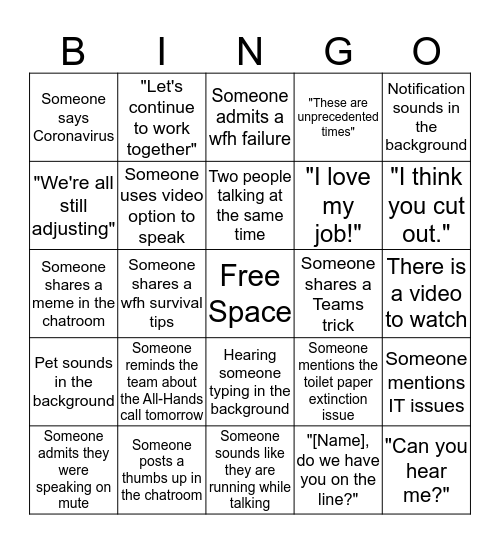 Hales/Macey CF 3.18.20 Bingo Card