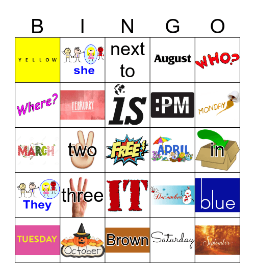 Brian's Easy English Bingo Card