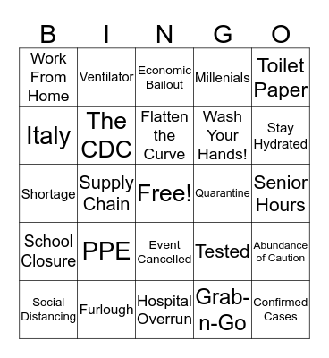 Covid-19 Bingo! Bingo Card