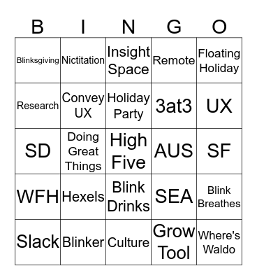 Blink Remote Bingo Card
