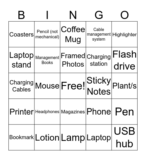 WFH - What's on your Desk Bingo Card