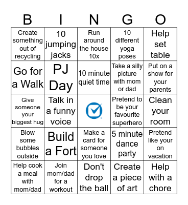 Clio Kiddo Bingo  Bingo Card