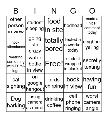 Remote Bingo Card