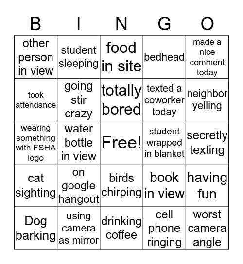 Remote Bingo Card