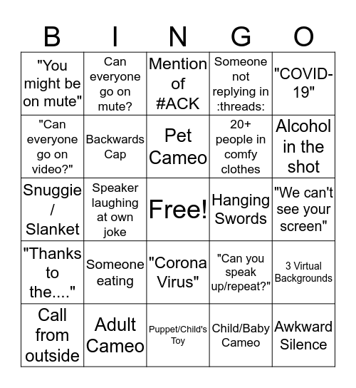 #region-na Staff Meeting - 3.19.2020 Bingo Card