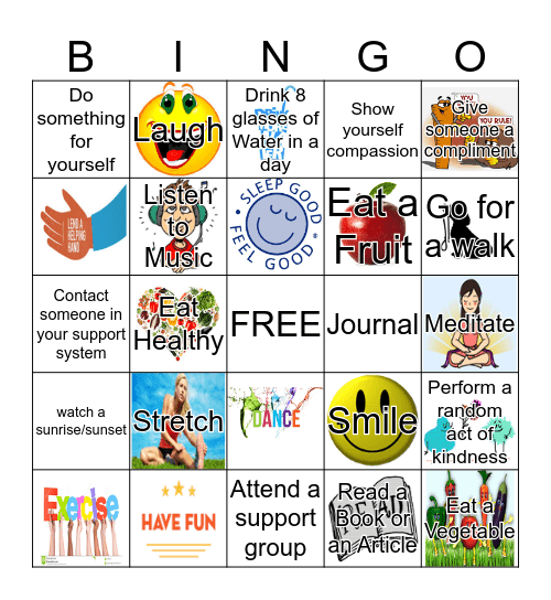 HEALTH & WELLNESS BINGO Card