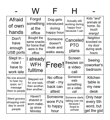 Happy Hour Bingo! Bingo Card