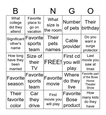 BBR BINGO Card