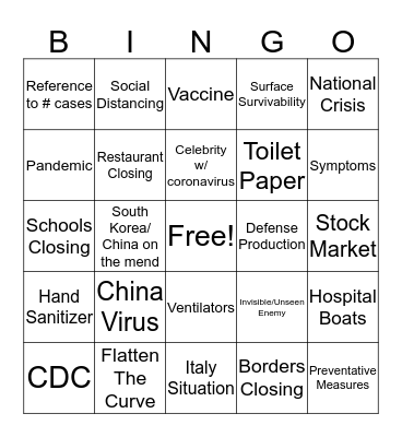 Kung Flu Bingo Card