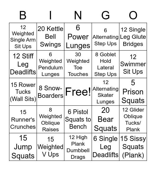 Shape&Shred Bingo Card