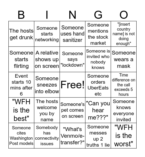 Quarantine and chill Bingo Card