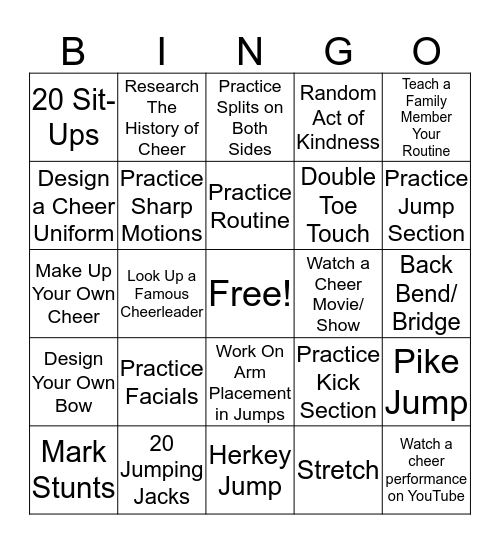 Warrior Bingo Card