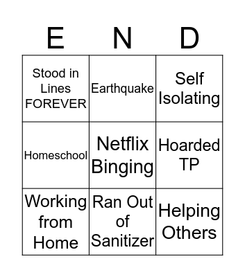 Apocalypse 2020 Bingo Card