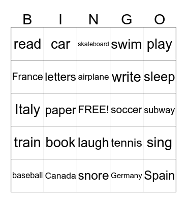 READING BUDDIES 2014 Bingo Card