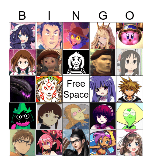 Favorite Character Bingo Card