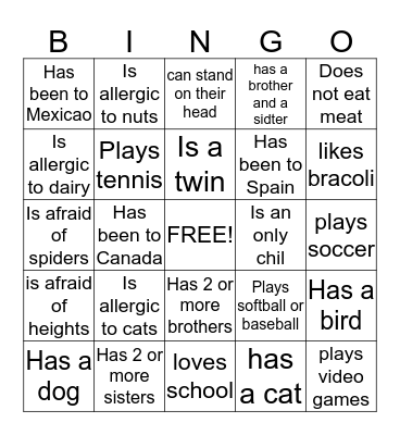 Summer Program 2014 Bingo Card